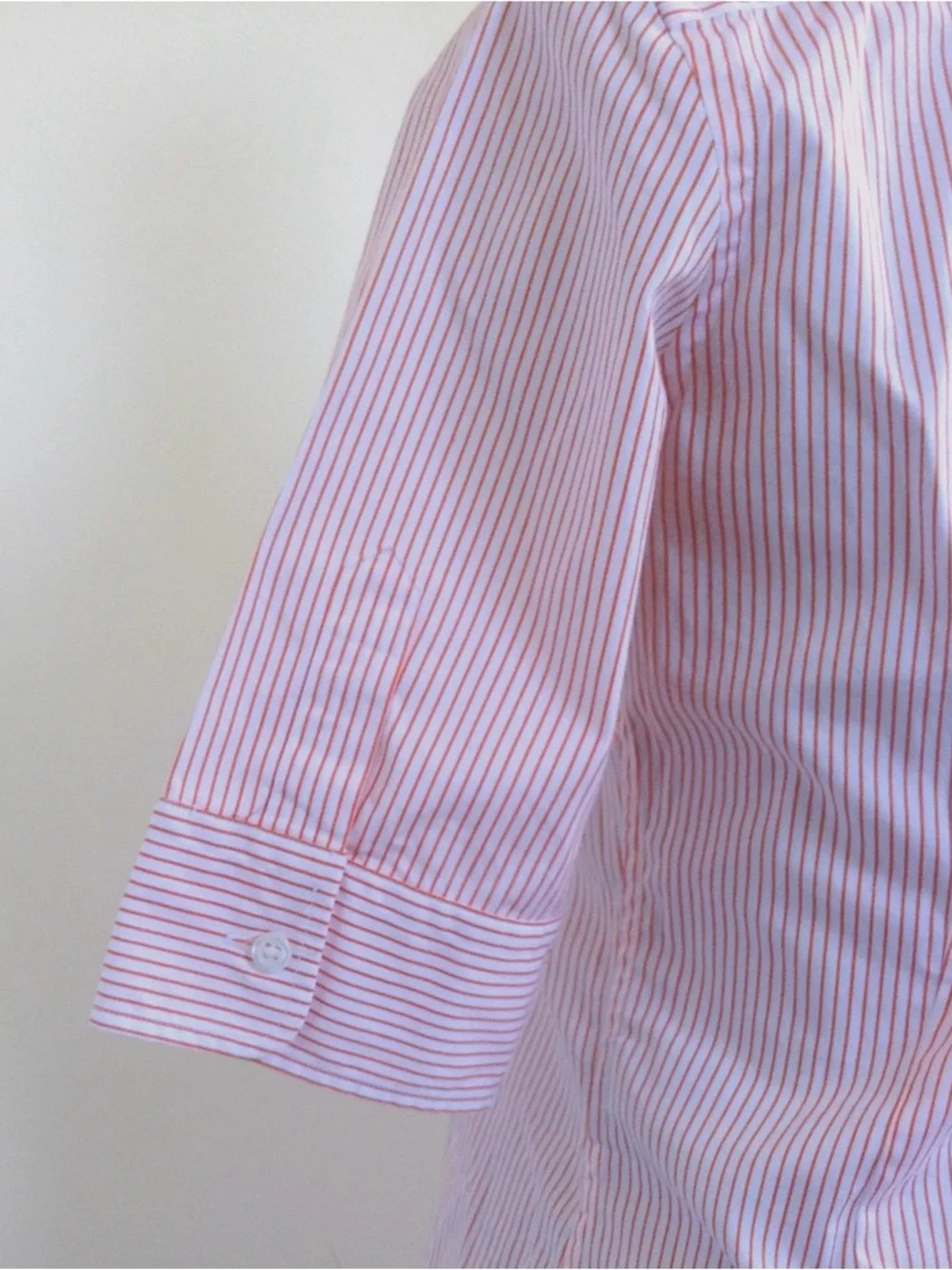 Vintage NWT Ralph Lauren Sport Super Slim Fit Pink Coral Striped Button Shirt 4 - Picture 10 of 12